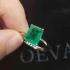 OEVAS Solid 925 Sterling Zilveren Trouwringen Voor Vrouwen Fonkelende Emerald High Carbon Diamond Engagement Party Fijne Sieraden Gift Y2762