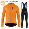 Wielertrui Sets NSR RAUDAX Winter Mans Racing Set Warme Fleece Fiets Triathlon Road Lange Mouwen Kleding 231009