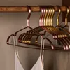 Hangers Rekken 10st Mat Goud Hanger Kleding Paard Aluminium Droogrek Antislip Kleding Handdoekhangers Garderobe Ruimtebesparende Organisator 231007