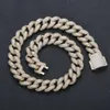 brand fashion woman Iced Out Hip Hop 18mm Wide 6 Rows Miami Cuban Link Chain Vvs Moissanite Necklace