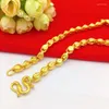 Kedjor Real Gold 24K Plated Necklace For Men Wedding Engagement Smycken Delikat solros Beaded Chain Anniversary Gift Male