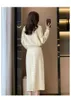 Sukienki robocze snva.me 2023 Modna swetra guzika z długim rękawem top wysoki talia sukienka Temperament