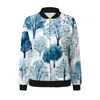 Damesjassen Bloemenprint Ritsjack Dames Top met lange mouwen Losse bomberjas Bovenkleding Slim Biker