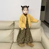 Conjuntos de ropa 2023 Otoño e invierno Flor Ropa para niños Estilo coreano Niñas Pantalones casuales Dulce Lindo