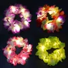 Outros suprimentos para festas de eventos 1 PCS Mulheres Menina Luzes LED Hawaii Flower Leis Hair Band Garland Hula Luau Glow Wreath Colar Aniversário Casamento Halloween 231009