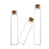 Dia 22mm glass bottle with cork stopper 6ml 8ml 10ml 12ml 17ml 20ml 30ml transparent mini wishing vials test tube Hprce