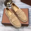 New Season Suede leather Mens Loros Walk shoes luxury sneakers nubuck Lock designer Flats Slip-on dress shoe Large size 45 46