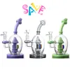 Wholesale 22CM Cream colorful hookah Mushroom Filter MIxed Color Recycler Large Size Glass dab rig Bong Water Pipes Hookah Joint 14mm smoking Tobacco Bowl