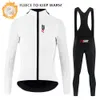 Wielertrui Sets NSR RAUDAX Winter Mans Racing Set Warme Fleece Fiets Triathlon Road Lange Mouwen Kleding 231009