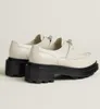 Marques célèbres Premiers Derby Mocassins Chaussures Cuir Brossé Semelle Chunky Femme Blanc Noir Plateforme Baskets Mocassins Lady Confort Marche EU35-40.Box