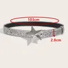 Belts Fashion Women's Star-shaped Metal Buckle Waistband Y2k Sweet Gilrs Decorative Sequin Individual Belt For Dress Jeans