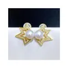 220907003 Diamondbox -Jewelry Earrings Ears Studs White Pearl Sterling 925 Silver Rhinestone Star Zirconia aka 6-6 5 mmラウンドPenda257o