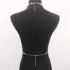 Chaînes Rétro Femme Clavicule Chaîne Long Collier Corps Strass Style Coréen Femmes Taille Perle