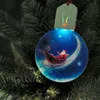 Sublimation Blanks LED Acrylic Christmas Ornaments With Red Rope For Christmas Tree Decorations