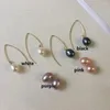 Dangle Oorbellen Real 14k Gold Filled Nature Pearl Earring - Zoetwater 8 Mm Rijstvorm Traan Hoge Glans