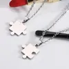 Correntes 1 par de aço pingente colar amante emparelhado puzzle forma colares para mulheres homens moda casal jóias presentes k6z8