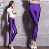 Leggings femininas sexy tornozelo-comprimento yoga legginsy doce cor gelo seda brilhante magro leggins calças mulheres cintura alta tamanho grande 5xl