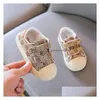 Hoge kwaliteit Kid Canvas Schoenen Sneakers Plaid Letter Kinderen Babyschoen Jongens Meisjes Lichtgewicht Zacht Antislip Casual Drop Delivery