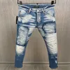 DSQ Phantom Turtle Jeans الجينز المصمم الفاخر جينز جينز الممزق بارد Guy Guy Coreal Hole Fashion Marle