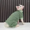 Cat Costumes Sphinx Jumpsuit Autumn And Winter Thickened Plush Clothes Small Medium-sized Sweater Hairless Warm Protect Abdomen