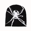 Baretten Halloween Spider Gedrukt Wollen Garen Mutsen Outdoor Draad Fluwelen Gebreide Muts Herfst Winter Unisex Warme Katoenen Muts 2023