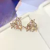 Stud Earrings Needle Five-pointed Star Zircon Korea Dongdaemun Temperament Ladies Micro Simple