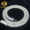 marka moda kobieta gorąca sprzedaż przełęczy Diamond Tester 925 Srebrny biżuteria biodra Hip Hop biżuteria 10 mm 2 rzędy lodowe VVS MOISSANITE Cuban Link Chain