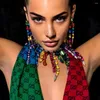 Chaînes Stonefans Collier de pompon coloré pour femmes Boho Déclaration Long Charms Strass Collier de luxe Y2K Achats gratuits