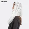 Leo Anvi Lace Infinity Scarf Women Ivory White Mantilla Traditionell katolsk kapell Veil Hijab Scarf and Wraps Muslim Hijab1285b