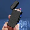 Lighters Fingerprint Induced Double ARC USB Rechargeable Cigarette Lighter Wire Drawing Surface Plasma Electric Lighter Gadgets For Men GCUO