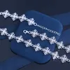 مصمم قلادة TIFF مجوهرات الأزياء الفاخرة S925 Sterling Silver Gold Fork Round Diamond Necklace المؤنث وتنوع سلسلة طوق قابل للتعديل