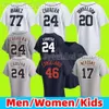 Aangepaste 24 Miguel Cabrera Javier Baez honkbal Jersey Austin Meadows Eduardo Rodriguez Tucker Barnhart Kirk Gibson Spencer Torkelson Heren Dames Kinderen Jeugd