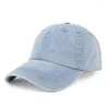 Casquettes de baseball Vintage lavé coton casquette de baseball hommes femmes denim papa chapeau réglable camionneur style unisexe couleur unie visière chapeaux Gorra