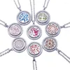 Pendant Necklaces 10Pcs/Lot Various Essential Oil Diffuser Necklace Stainless Steel Locket Amulet Jewelry Gift Wholesale 2023