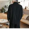 Chinese Style Tang Costumes Shirt Man Mandarin Collar Slim Fit Casual Tai Chi Shirts Linen Long Sleeve Men Men's251B