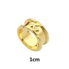New designed Titanium Steel Jewelry Round monogram shiny Wide Ring women men Wedding Rings Designer Jewelry R023881