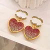 Diseñador Pendientes Stud Pendientes de alta calidad Mujeres Marca Carta Pendiente Aleación Pendiente de cristal Gota Gota 18K Chapado en oro Chapado en plata Regalo de joyería de boda