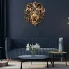 Objets décoratifs Figurines Rare trouver grande tête de Lion mural Art Sculpture or résine luxe décor cuisine chambre Dropshippin 231009