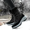 Stiefel Schnee Frauen Stiefel Damen Schuhe Lace-Up Plattform frauen Stiefel Mode Mid Stiefel Wasserdichte Chunky Botas Mujer winter Schuhe 231009