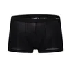 Onderbroeken Herenondergoed Boxershorts Casual effen zijde Glad Comfortabel en sexy transparant Laag getailleerde ijsboxershorts Lingerie