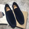 LPS PIANA Couples shoes Summer Walk Charms embellished suede loafers Genuine leather casual slip on flats for men Luxury Designers flat Dress shoe factory footwear
