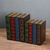 Decorative Objects Figurines European Retro Storage Props Fake Book Office Decoration Model Room Simulation Wooden Jewelry Box Home Decor 231009