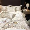 Sängkläder set mode täcke omslag set lyxuppsättningar mjuk tröskel täcke monterat lakan kudde drottning king size linne 231009