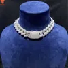 marca moda donna collana di lusso hip-hop personalizzata fatta a mano 15mm 18mm 6 toni Vvs d Moissanite diamante catena a maglia cubana