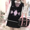 Suéteres femininos moda coreana oversize harajuku camisola de malha anime tank tops mulheres pastel goth colete y2k kawaii estética emo alt