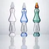 Headshop214 NC034 흡연 파이프 가방 세트 Calabash 스타일 버블러 약 6.81 인치 튜브 DAB 장비 유리 Bong 10mm 티타늄 석영 세라믹 네일 클립 Dabber 도구 케이스