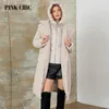 Trench da donna ROSA CHIC 2023 Cappotto invernale da donna Piumini trapuntato in pelliccia sintetica con cappuccio versione lunga Parka femminile W8263