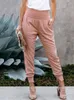 レディースパンツ2023夏のハイウエスト女性のズボンカジュアルジョガーカーゴ女性ピンク