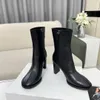 Comfortable Half Boots with genuine leather stitching women luxurious designer boot casual 6cm low heel classic side zipper round head solid color fashion boots