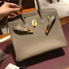 Borse originali Borsa in pelle di mucca Togo platino Borsa 2024 Premium Borsa da donna in pelle tote con una spalla di grande capacità con logo